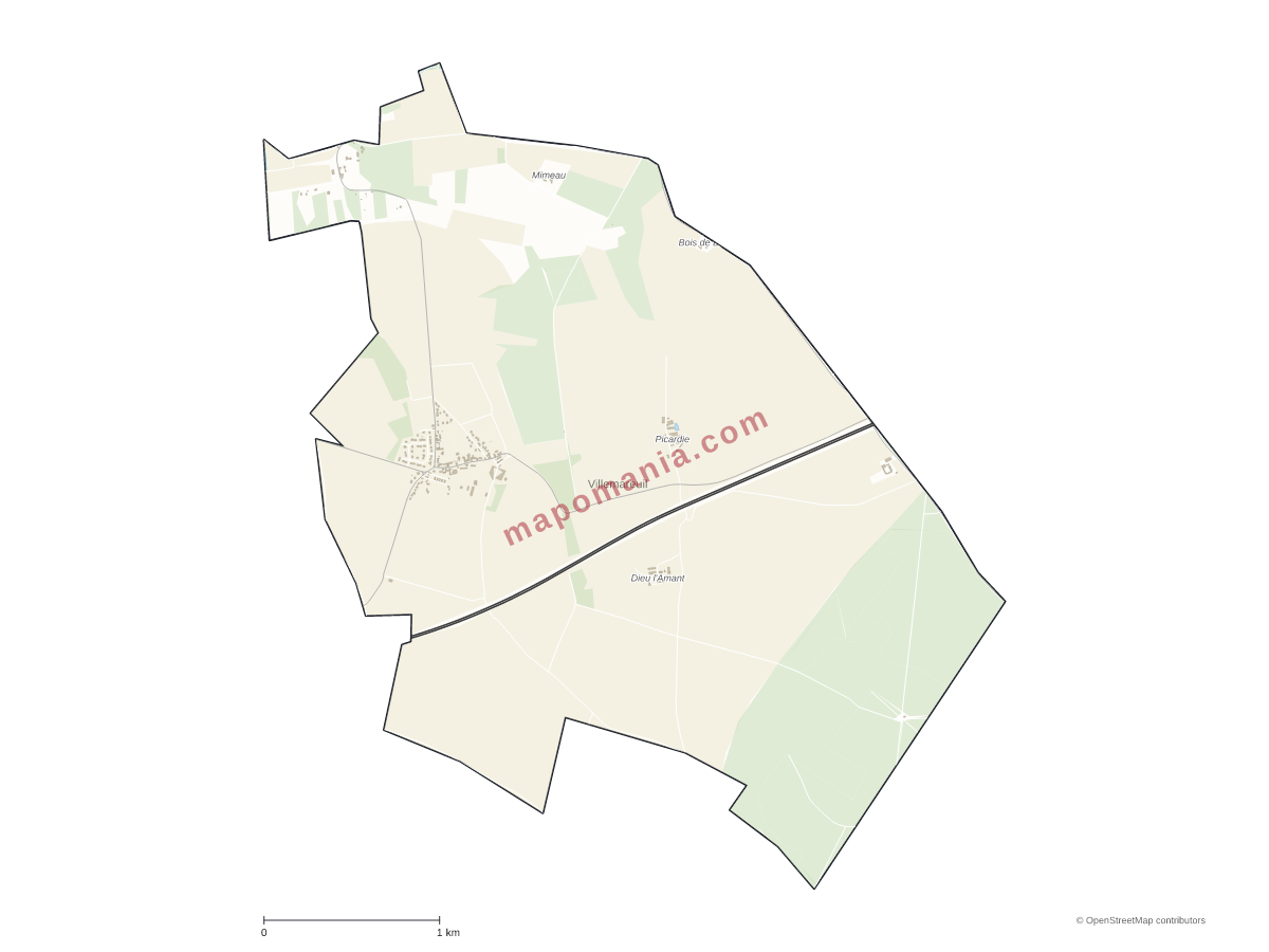 Carte de Villemareuil à personnaliser
