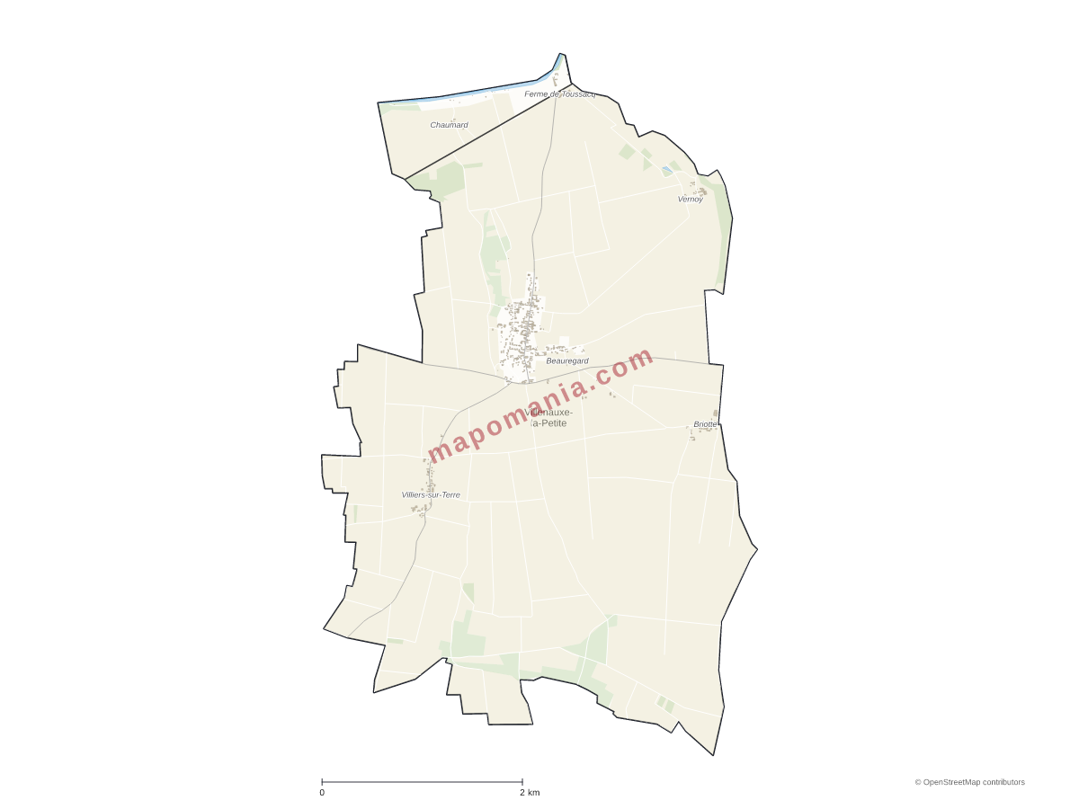 Carte de Villenauxe-la-Petite à personnaliser