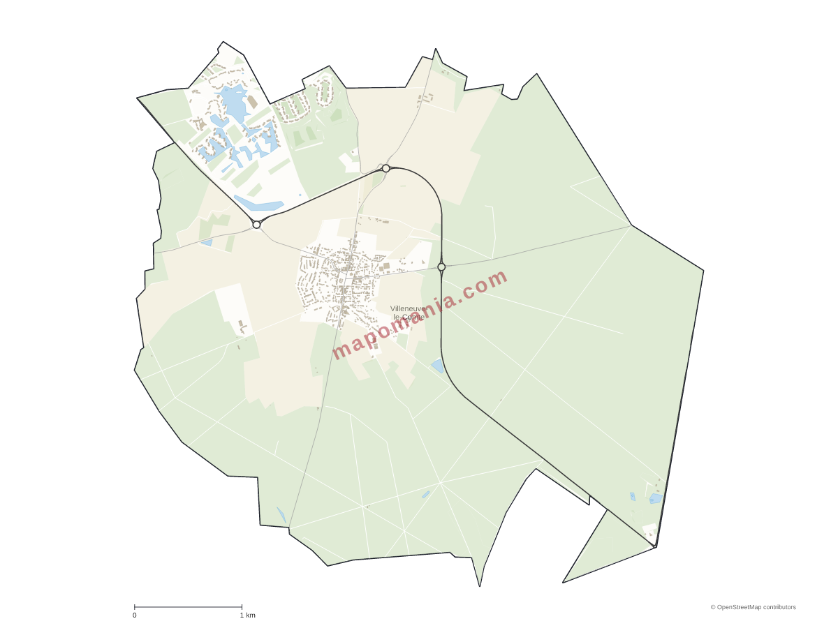 Carte de Villeneuve-le-Comte à personnaliser
