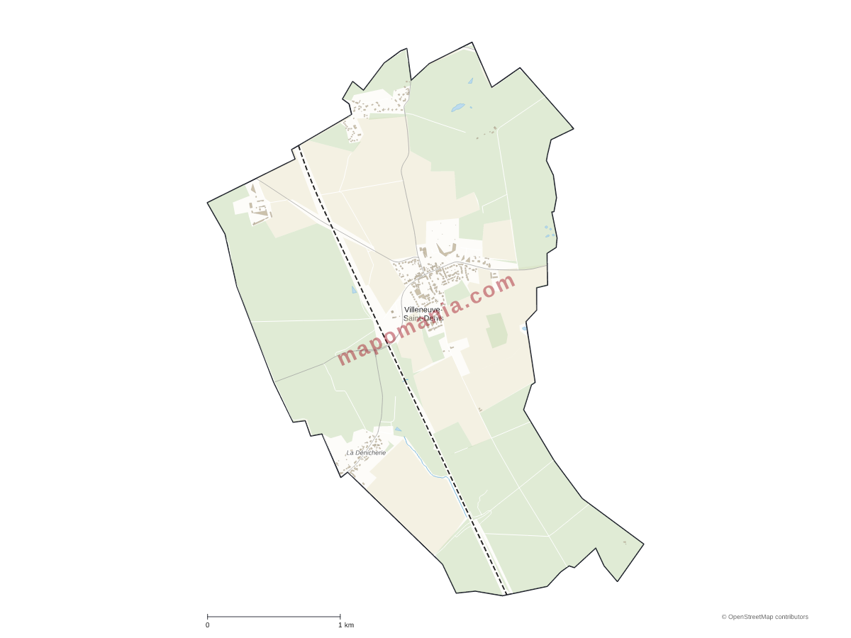 Carte de Villeneuve-Saint-Denis à personnaliser