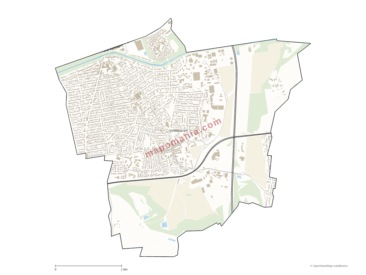 Carte de Villeparisis à personnaliser