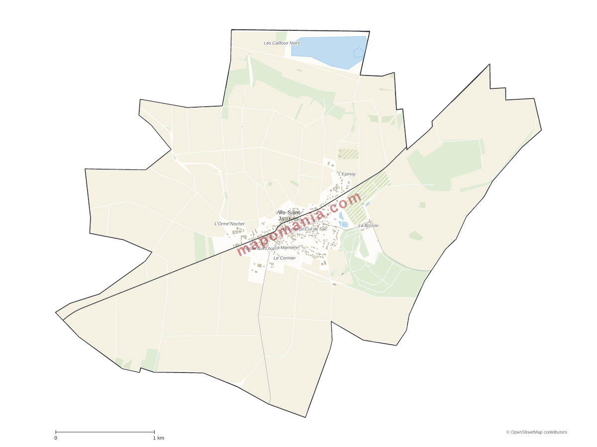 Carte de Ville-Saint-Jacques à personnaliser
