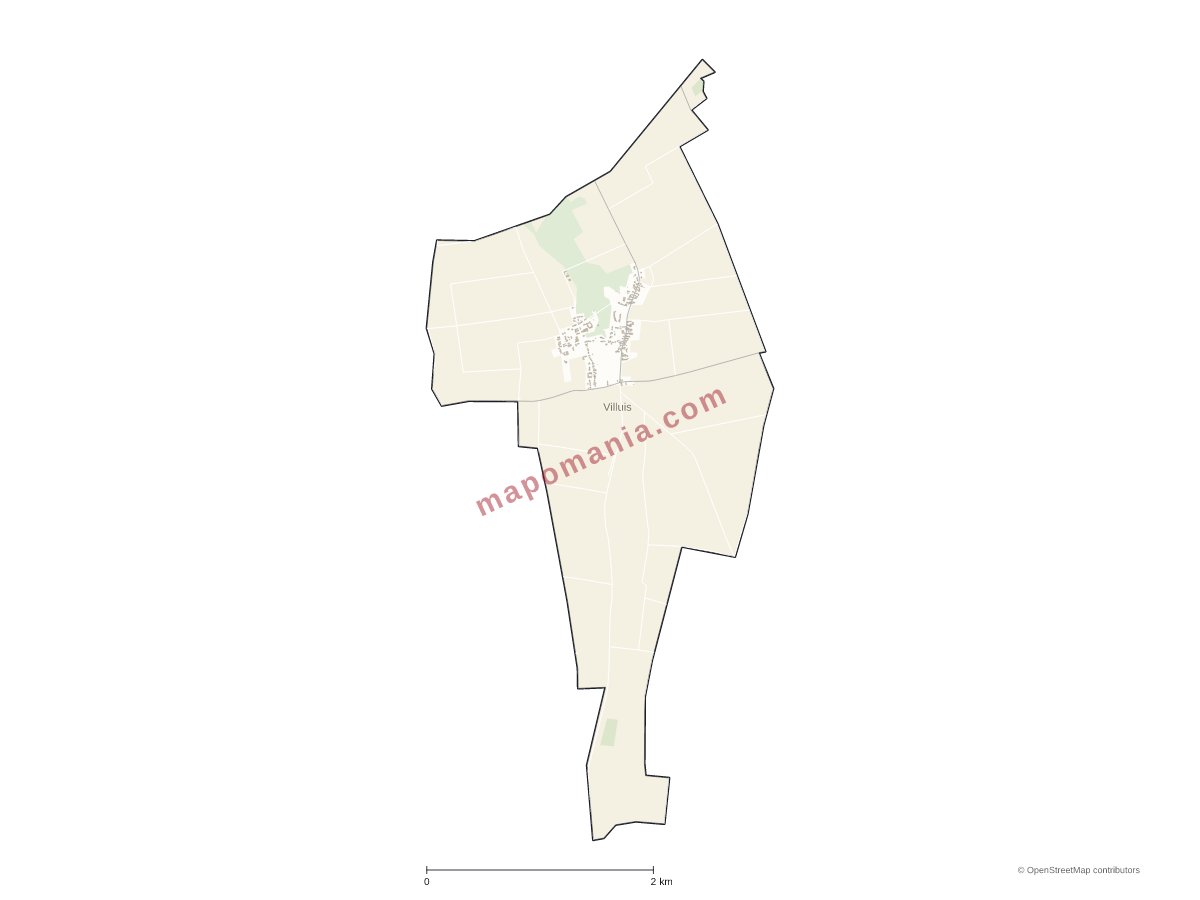 Carte de Villuis à personnaliser