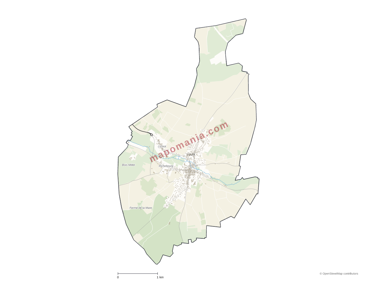 Carte de Voulx à personnaliser