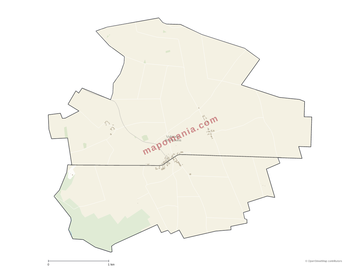 Carte de Vulaines-lès-Provins à personnaliser