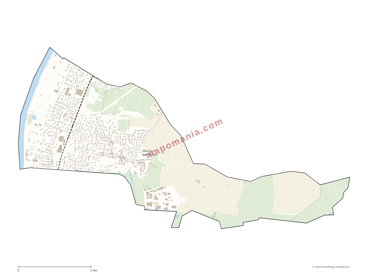 Carte de Vulaines-sur-Seine à personnaliser