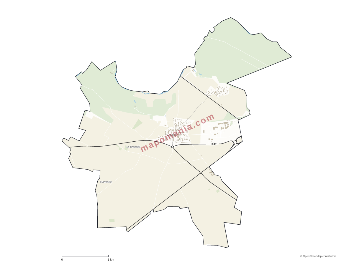 Carte de Yèbles à personnaliser