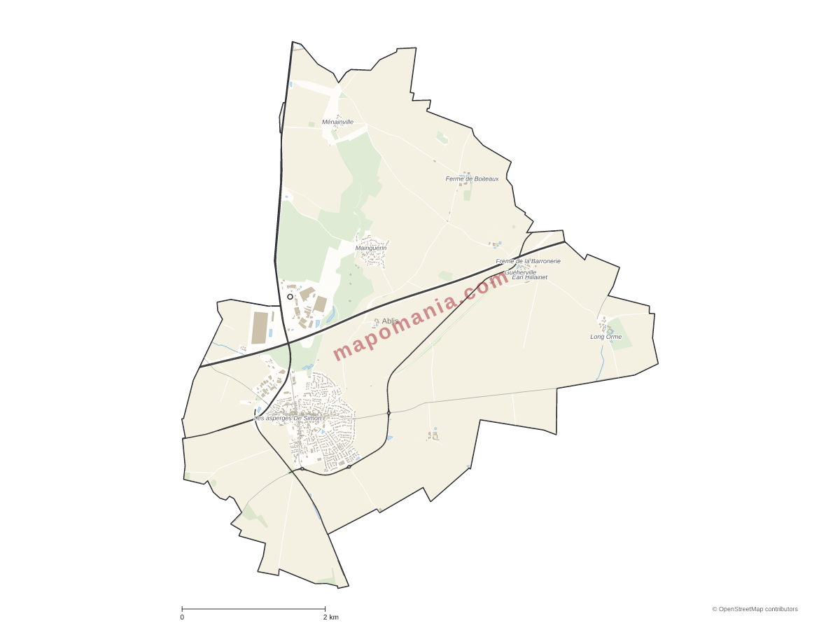 Carte de Ablis à personnaliser