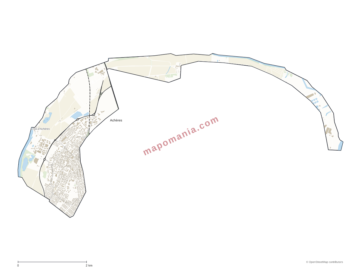 Carte de Achères à personnaliser