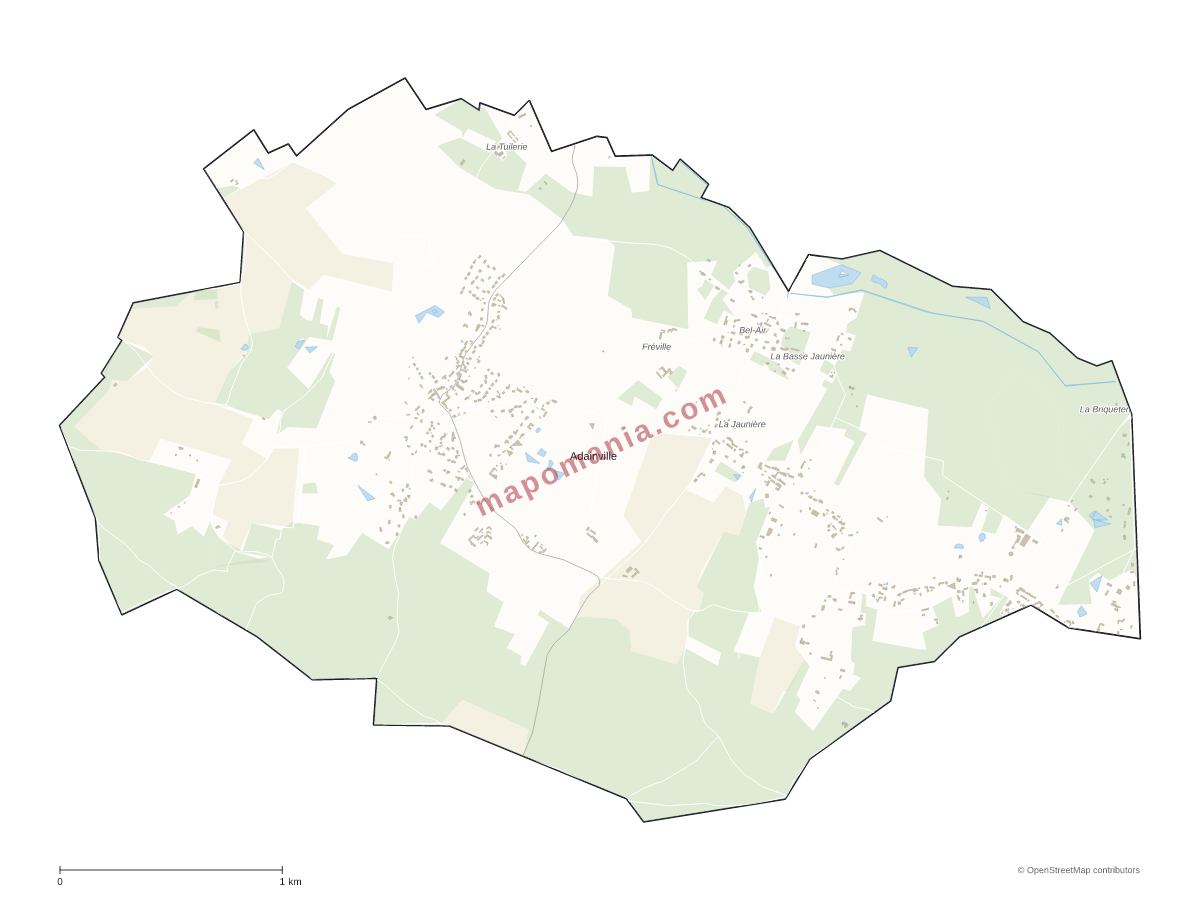 Carte de Adainville à personnaliser