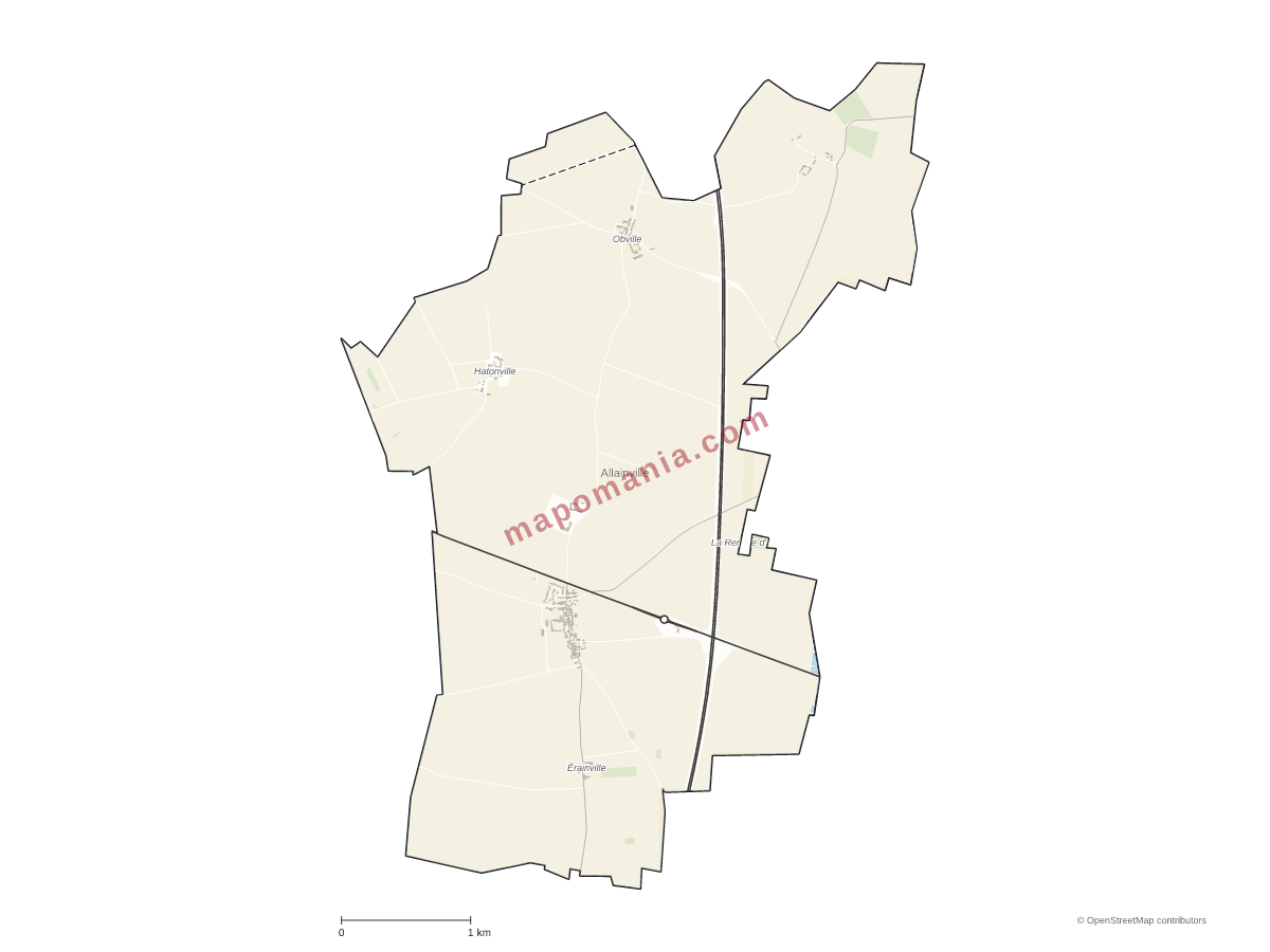 Carte de Allainville à personnaliser