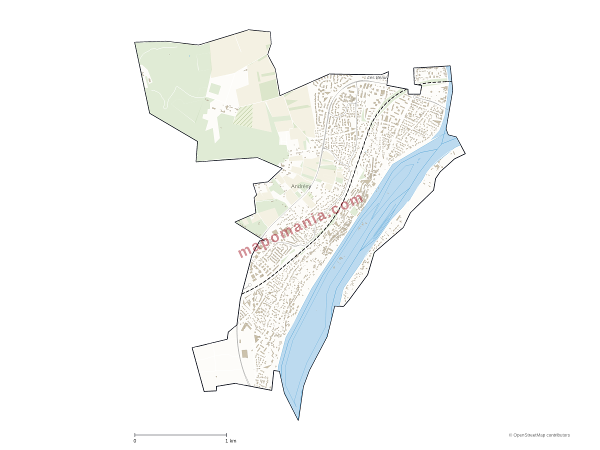 Carte de Andrésy à personnaliser