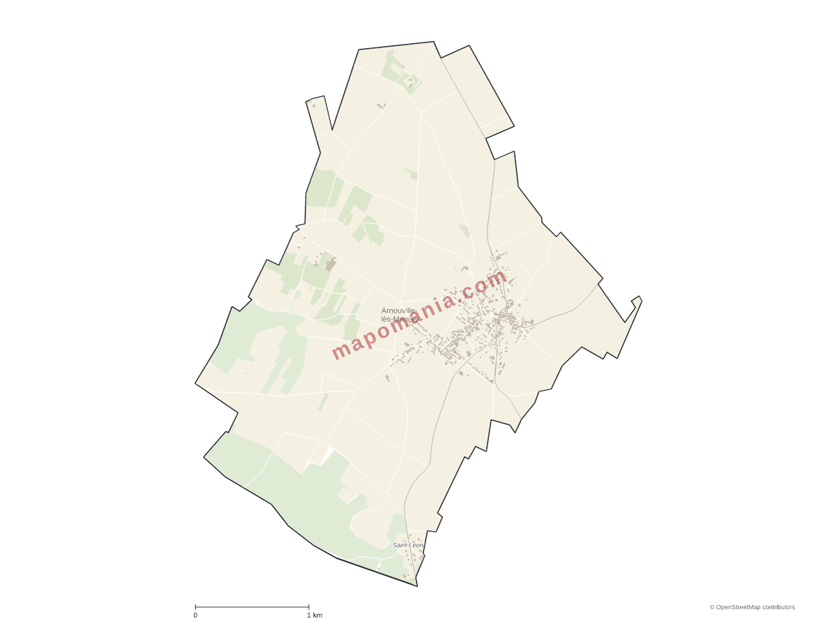 Carte de Arnouville-lès-Mantes à personnaliser