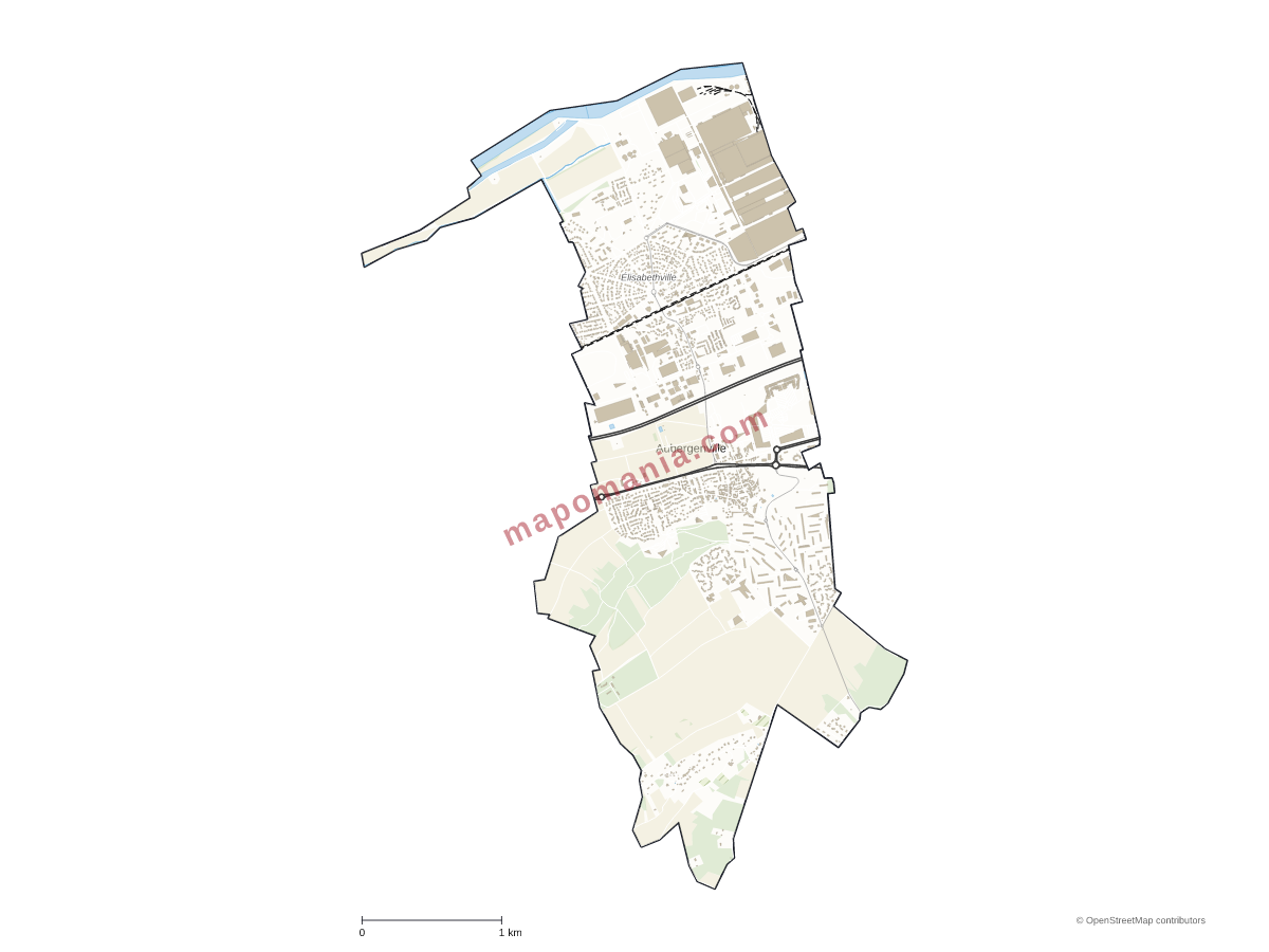 Carte de Aubergenville à personnaliser