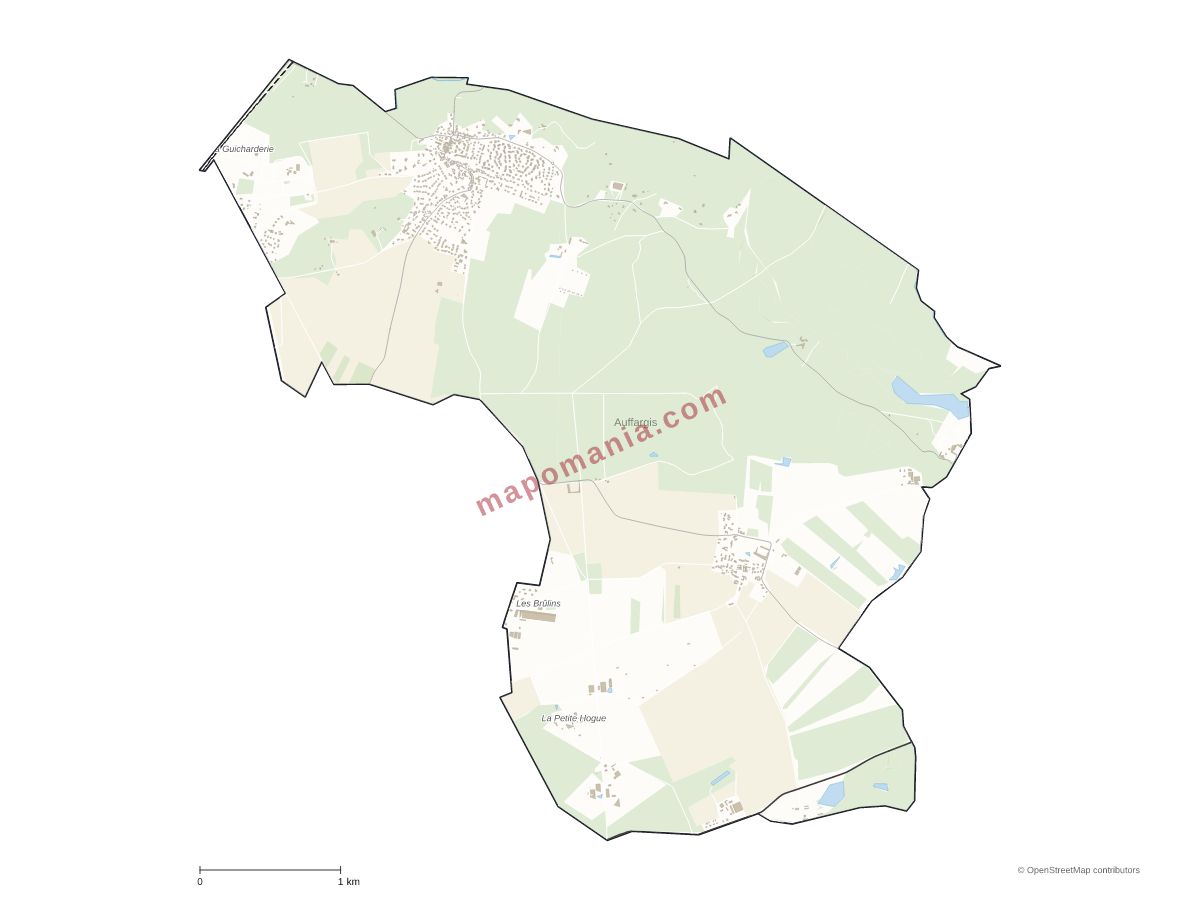 Carte de Auffargis à personnaliser