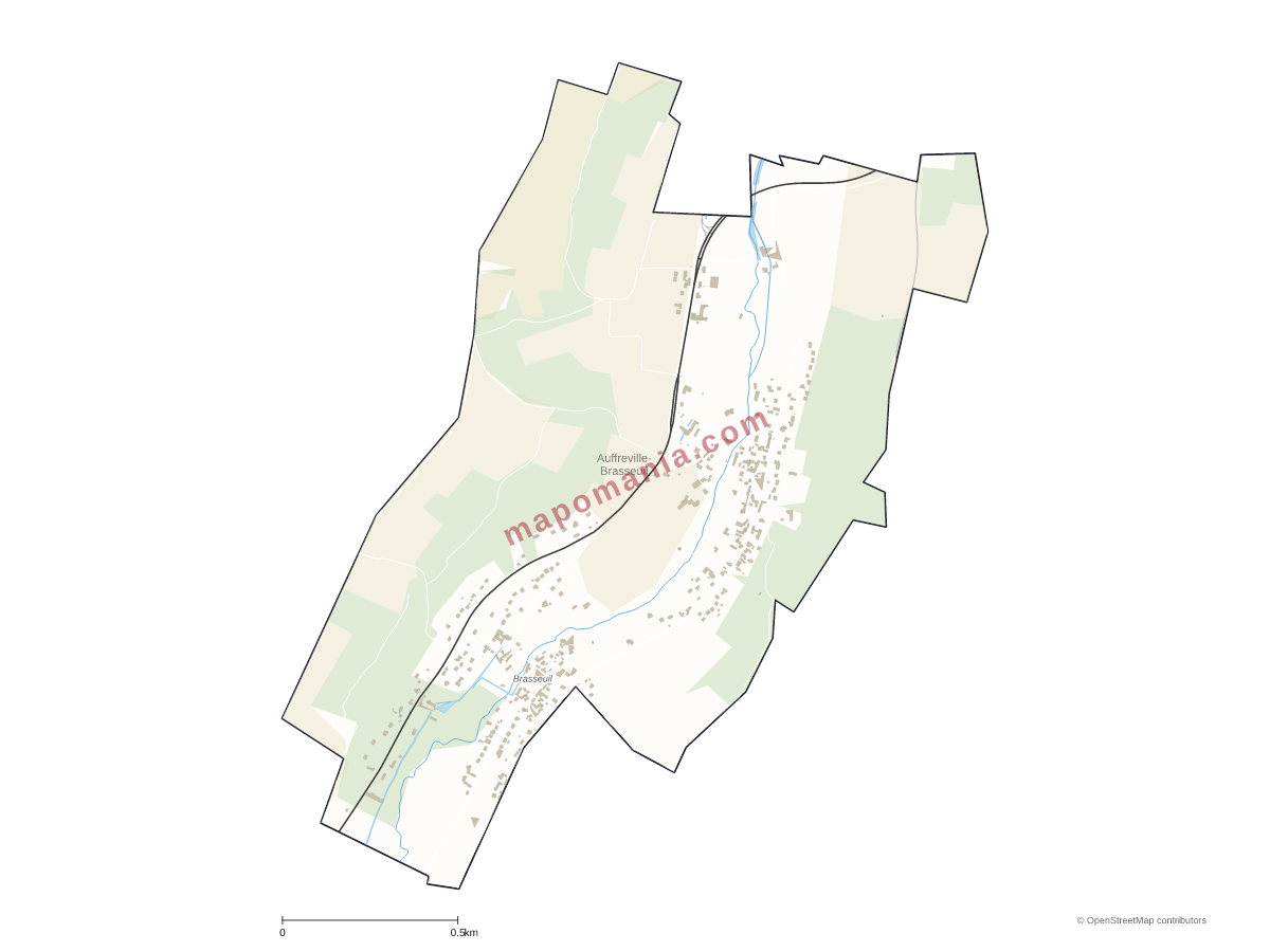 Carte de Auffreville-Brasseuil à personnaliser