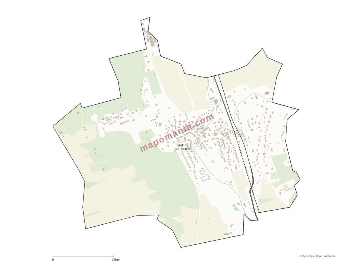 Carte de Aulnay-sur-Mauldre à personnaliser