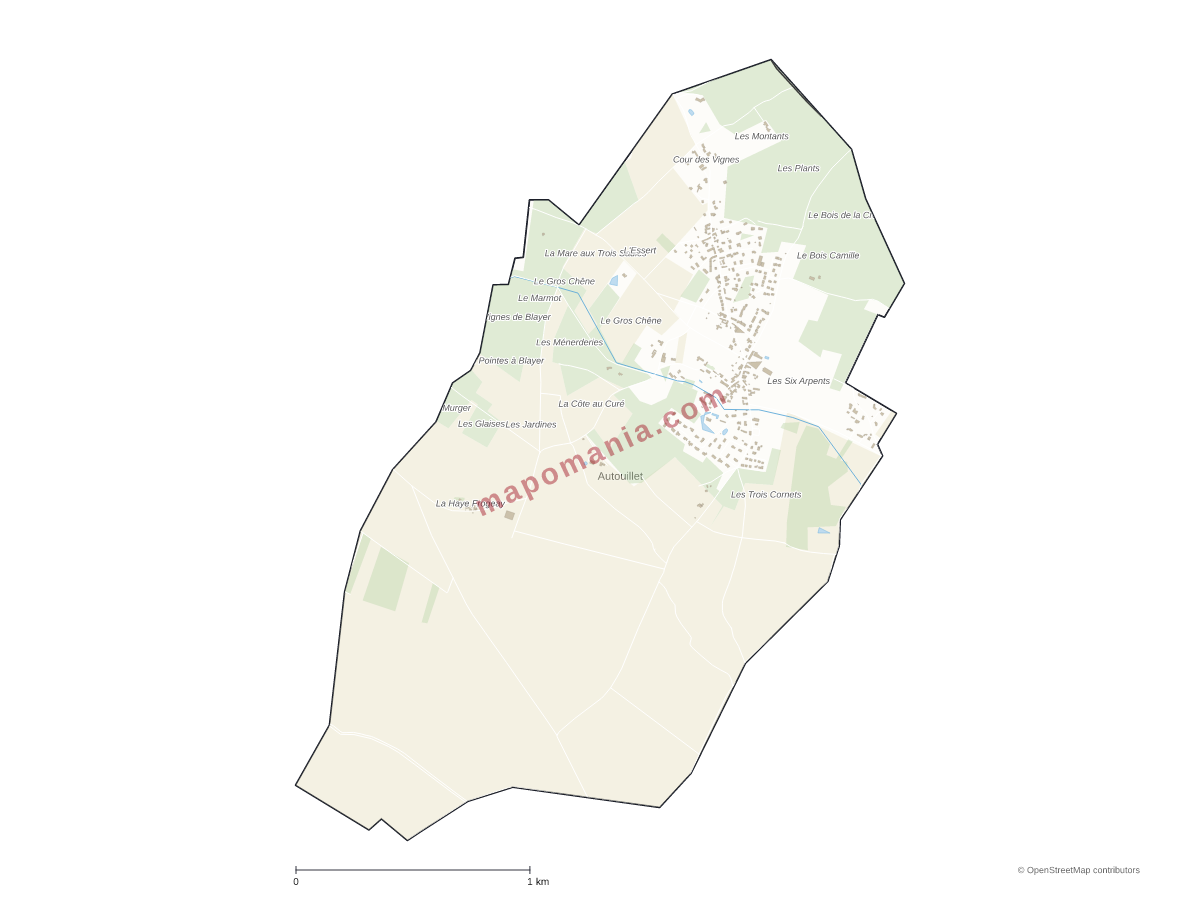 Carte de Autouillet à personnaliser