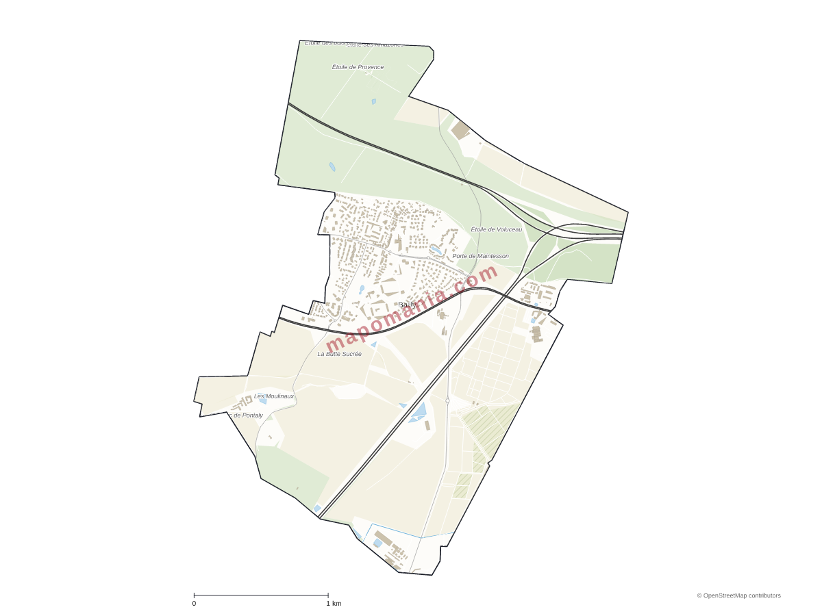 Carte de Bailly à personnaliser