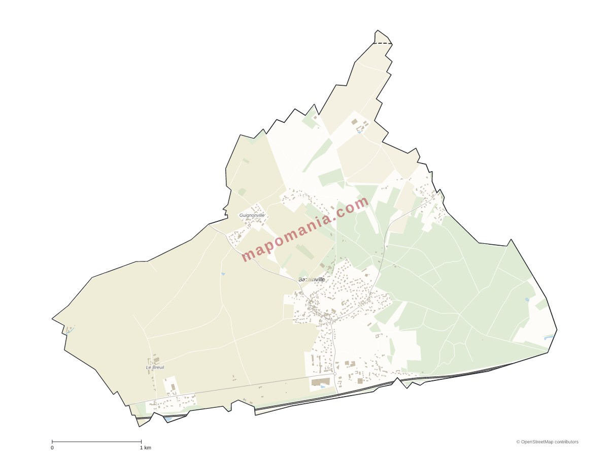 Carte de Bazainville à personnaliser