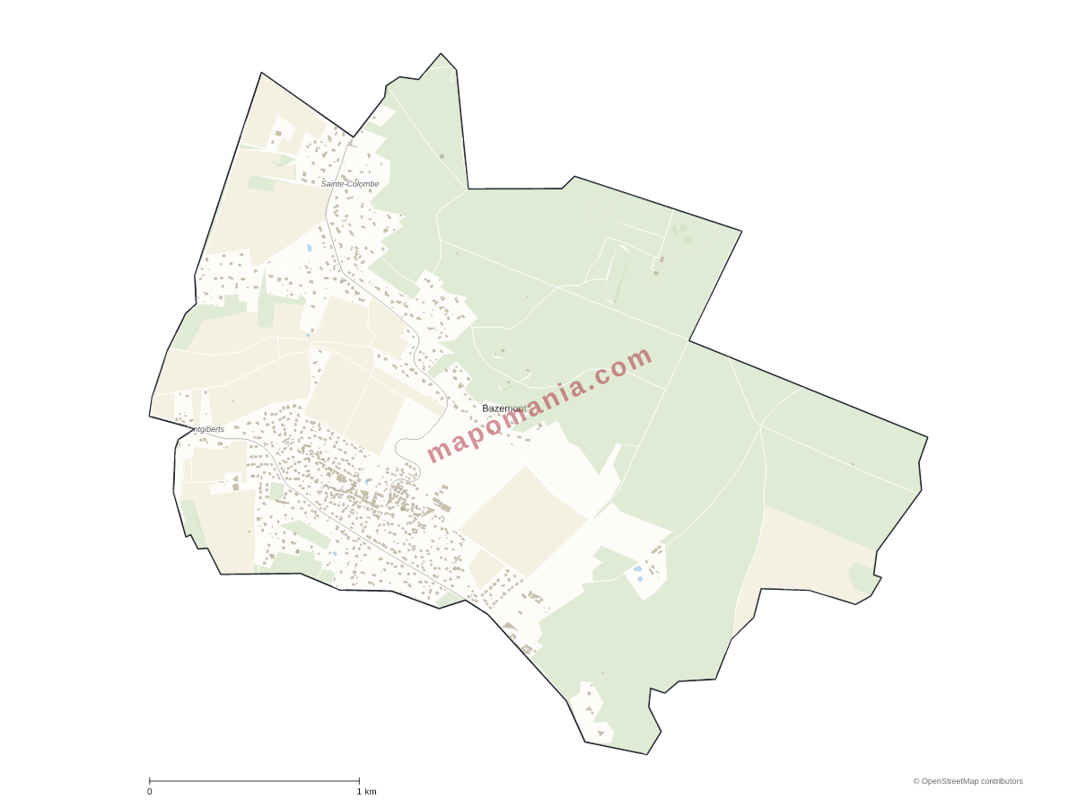 Carte de Bazemont à personnaliser