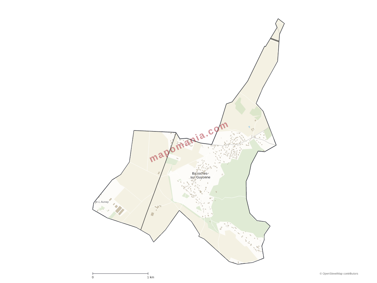 Carte de Bazoches-sur-Guyonne à personnaliser