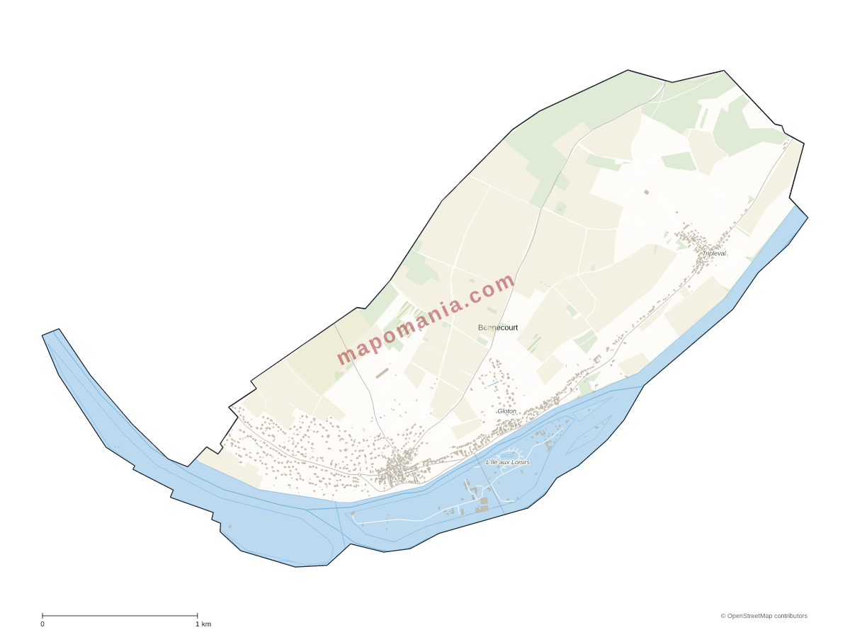 Carte de Bennecourt à personnaliser
