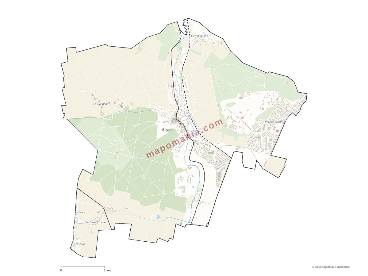 Carte de Beynes à personnaliser