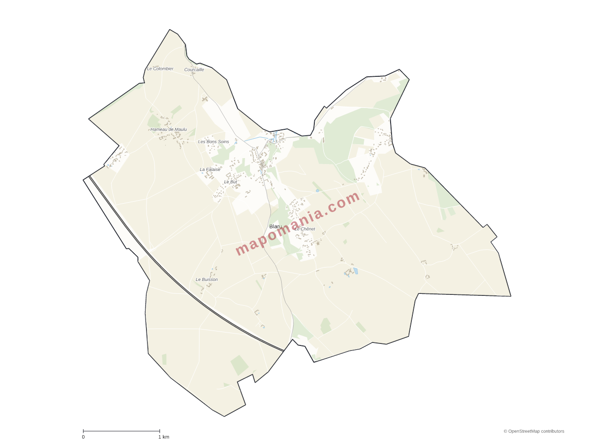 Carte de Blaru à personnaliser