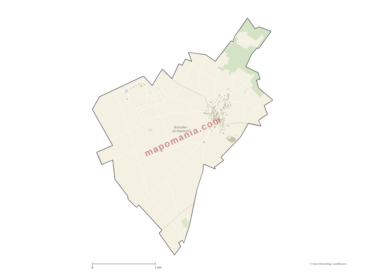 Carte de Boinville-en-Mantois à personnaliser