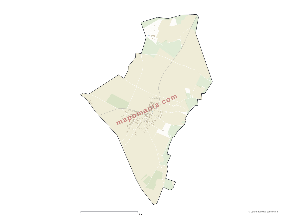 Carte de Boinvilliers à personnaliser