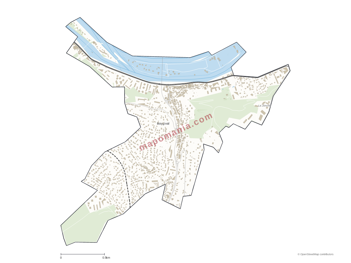 Carte de Bougival à personnaliser