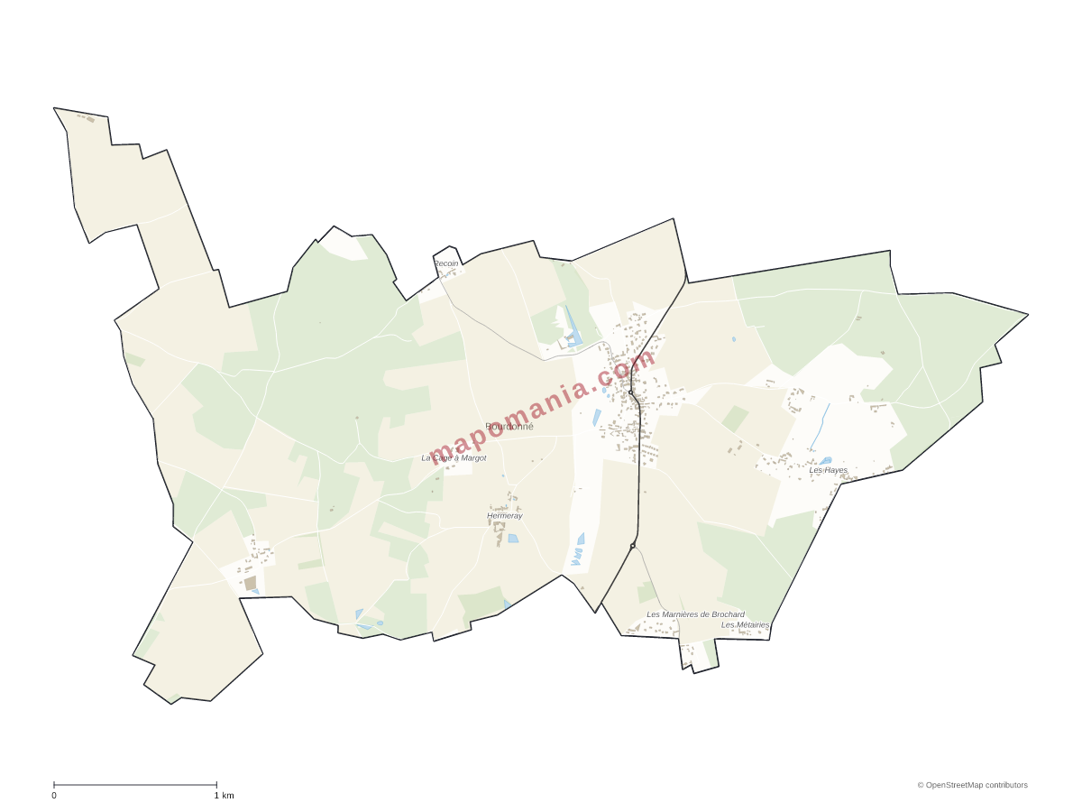 Carte de Bourdonné à personnaliser