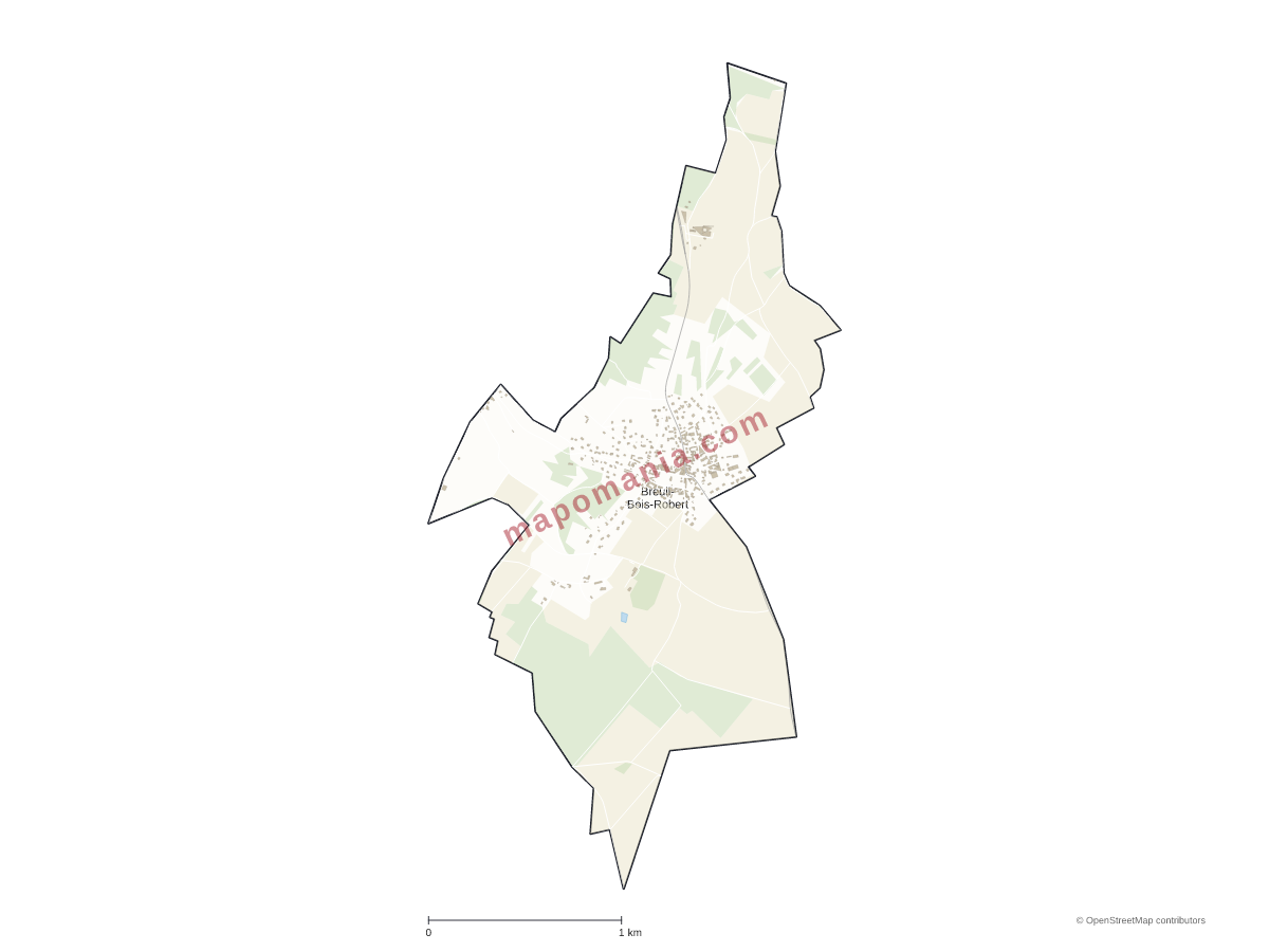 Carte de Breuil-Bois-Robert à personnaliser