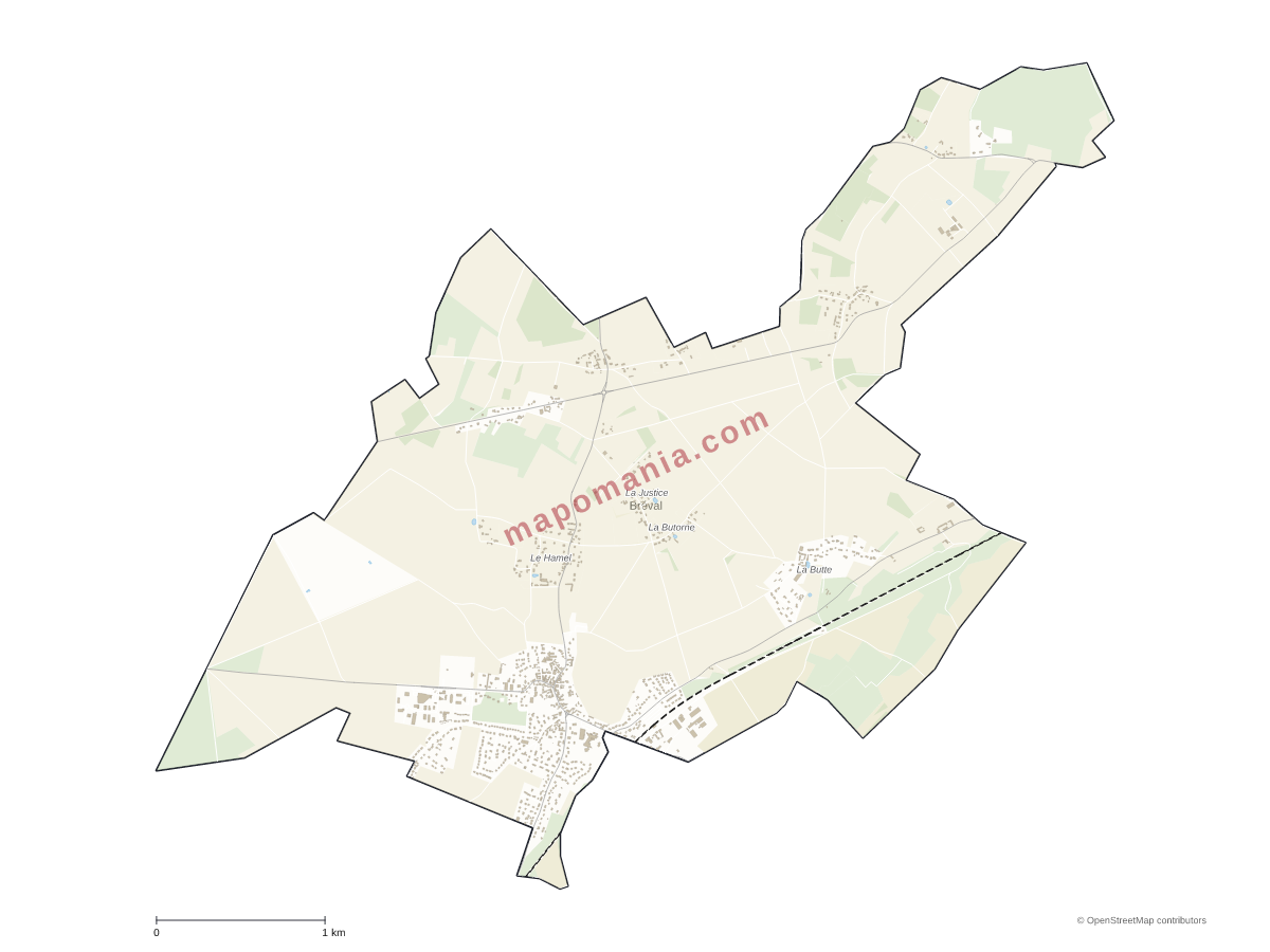 Carte de Bréval à personnaliser