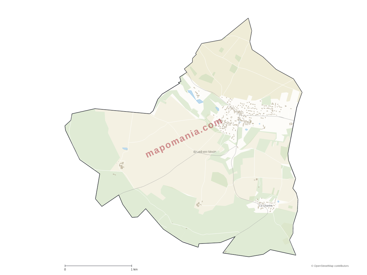 Carte de Brueil-en-Vexin à personnaliser