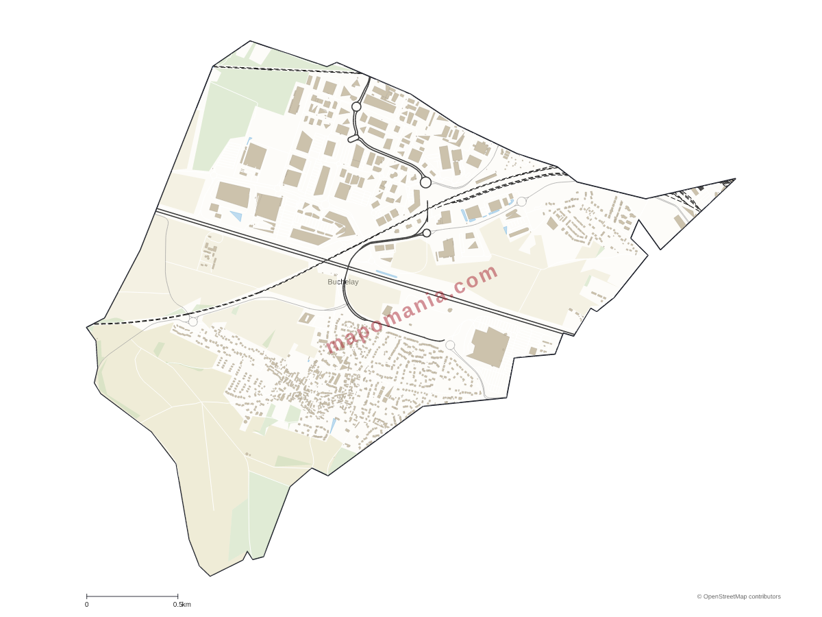 Carte de Buchelay à personnaliser