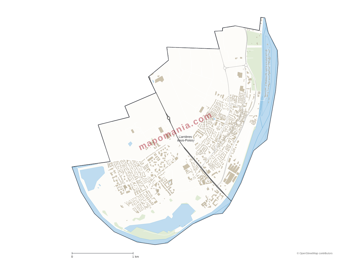 Carte de Carrières-sous-Poissy à personnaliser
