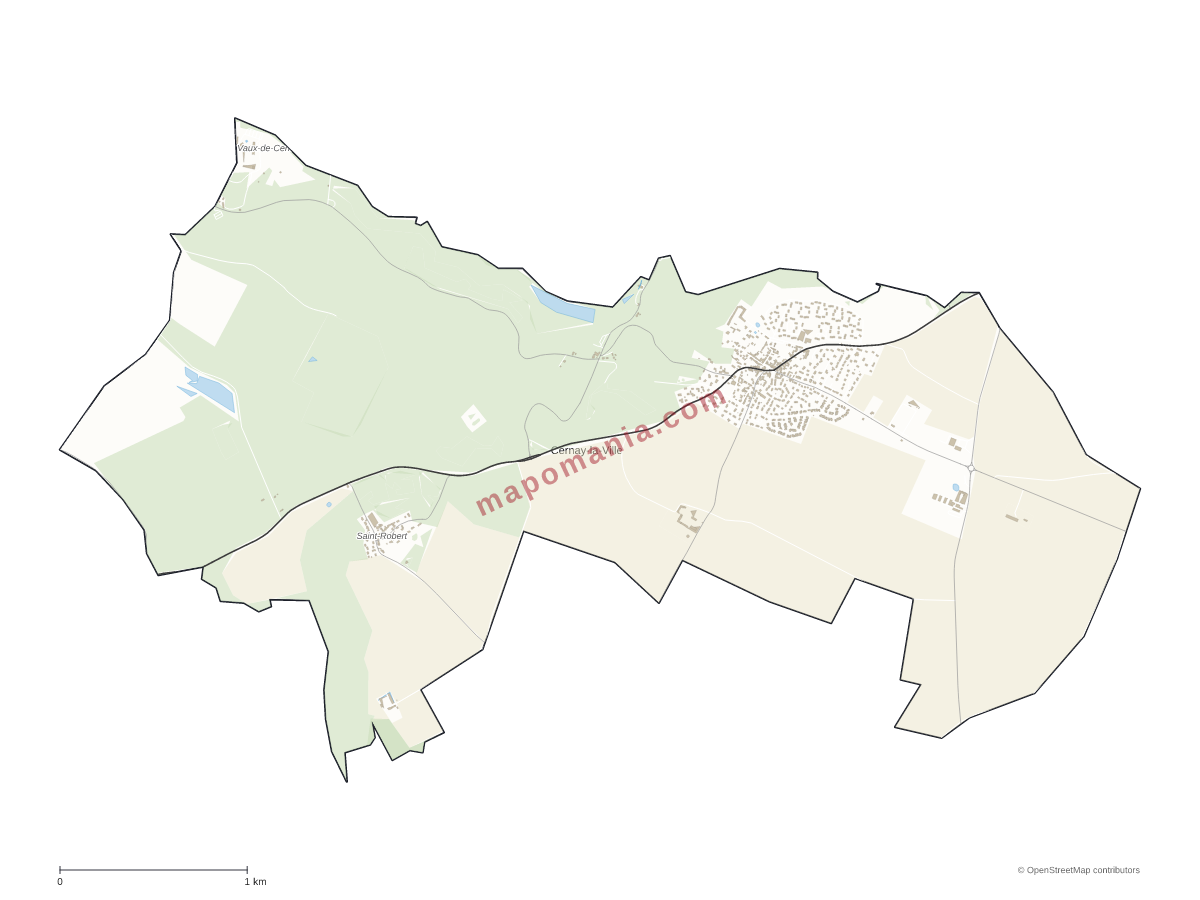 Carte de Cernay-la-Ville à personnaliser
