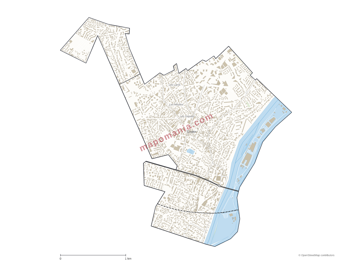 Carte de Chatou à personnaliser