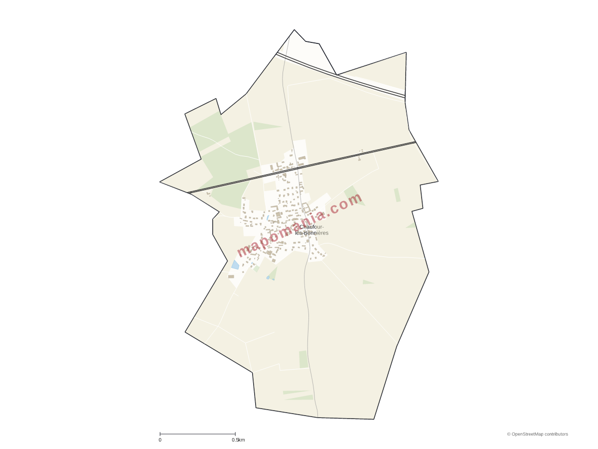Carte de Chaufour-lès-Bonnières à personnaliser