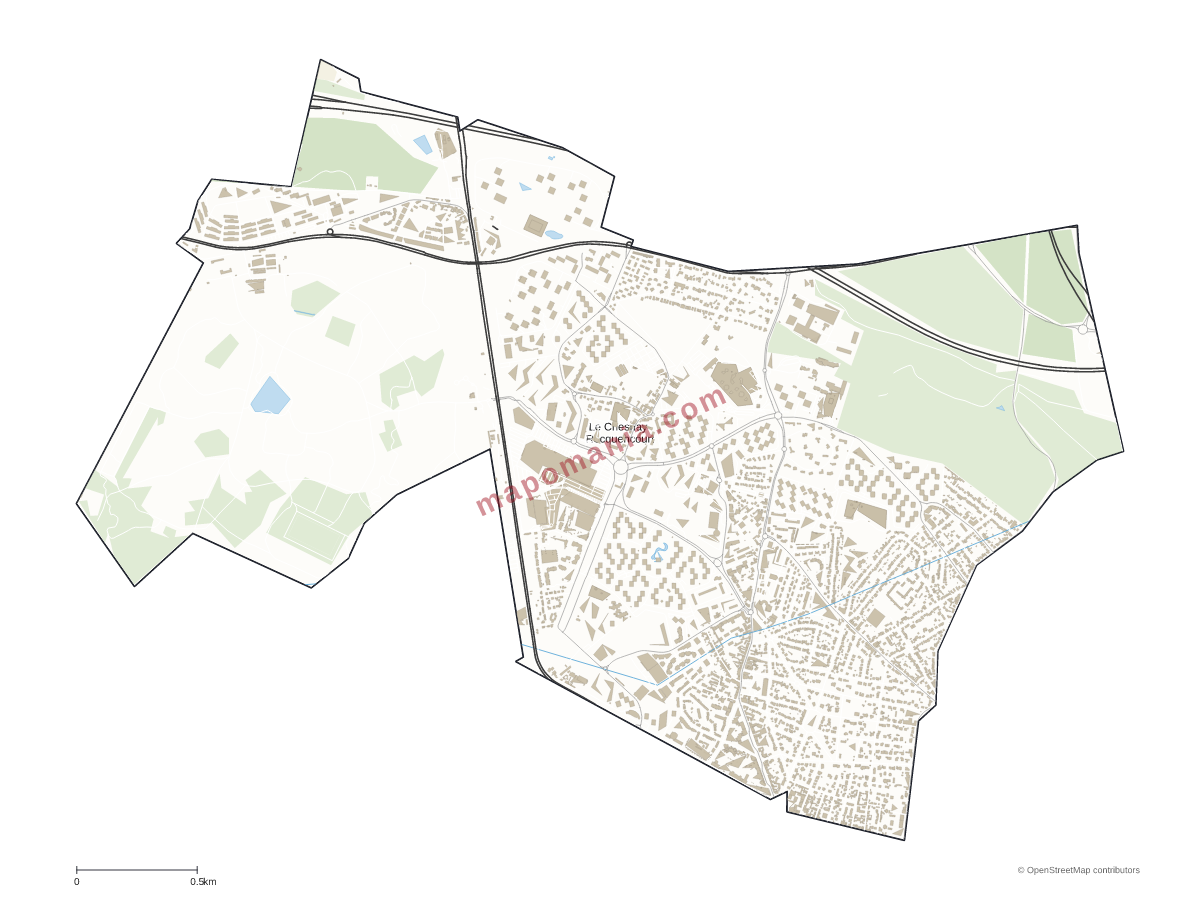 Carte de Le Chesnay-Rocquencourt à personnaliser