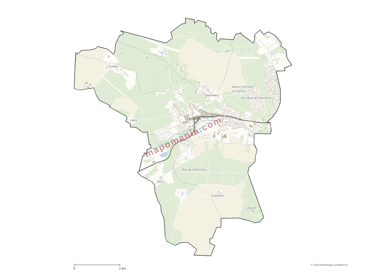 Carte de Chevreuse à personnaliser