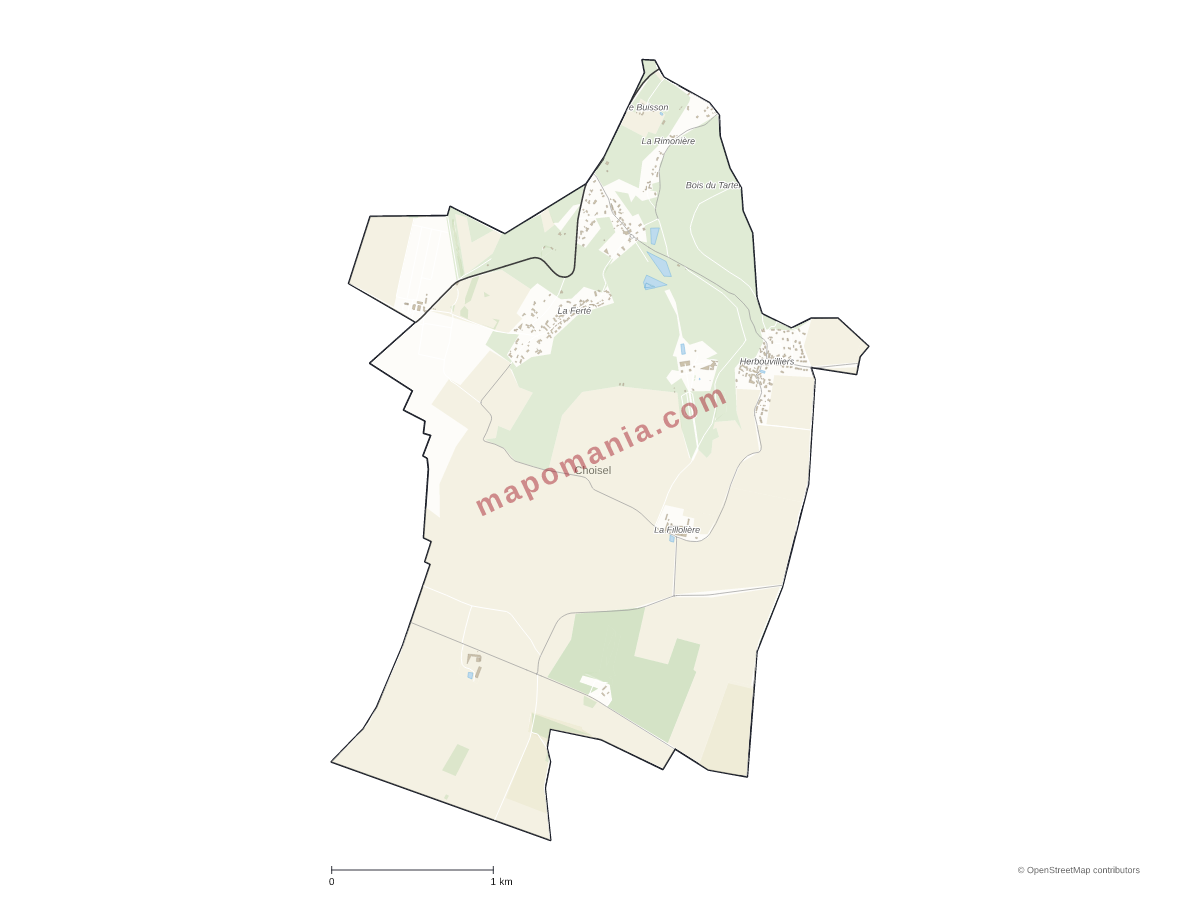 Carte de Choisel à personnaliser