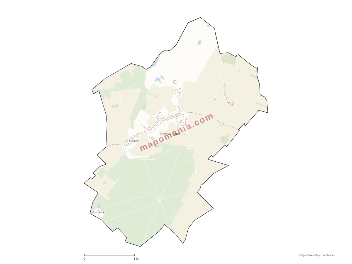 Carte de Civry-la-Forêt à personnaliser