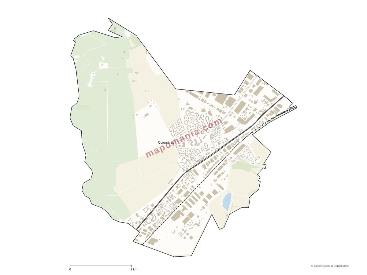 Carte de Coignières à personnaliser