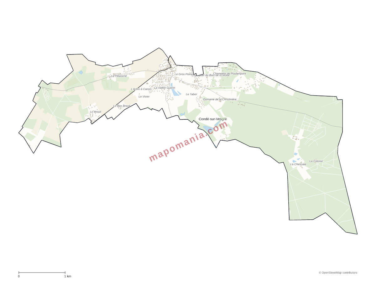 Carte de Condé-sur-Vesgre à personnaliser