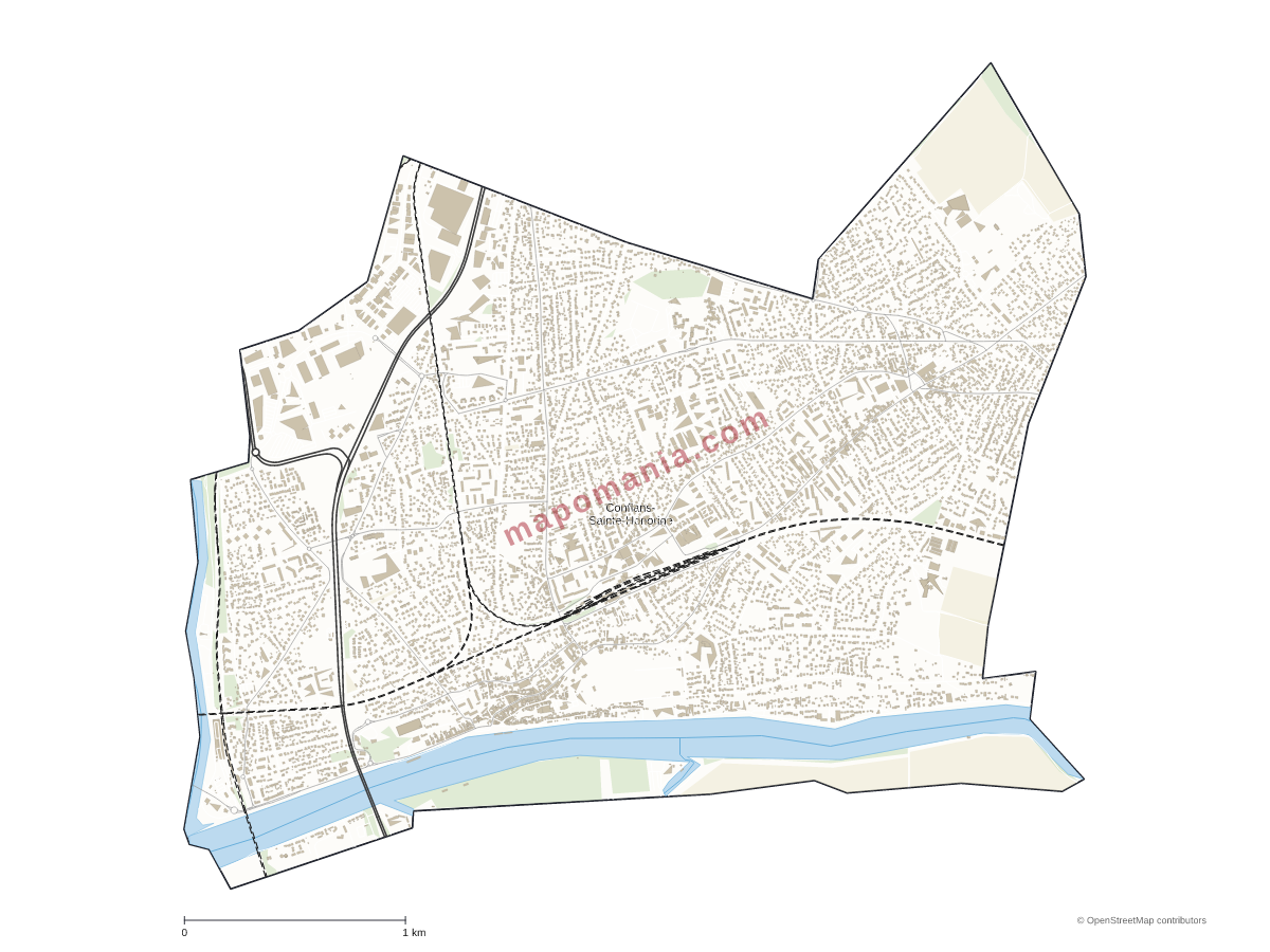 Carte de Conflans-Sainte-Honorine à personnaliser