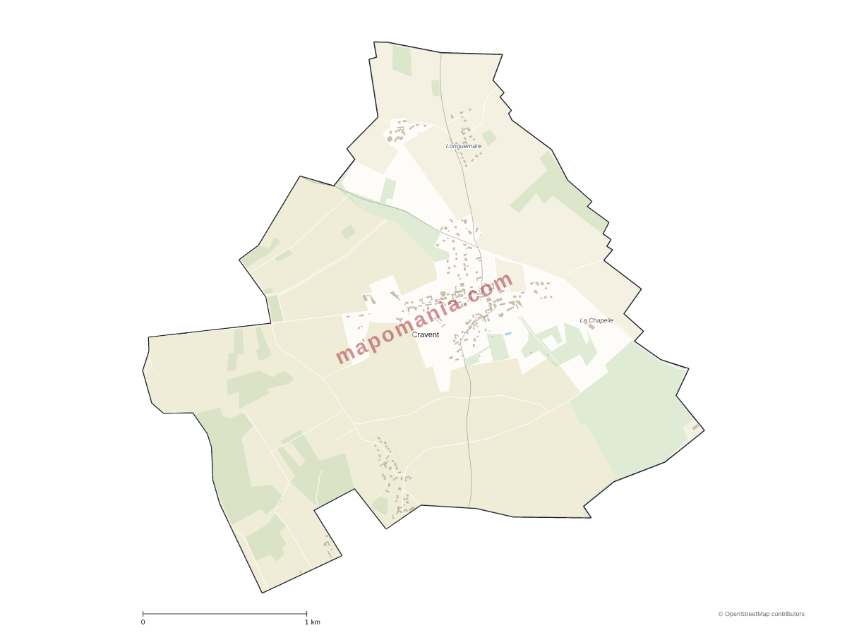 Carte de Cravent à personnaliser