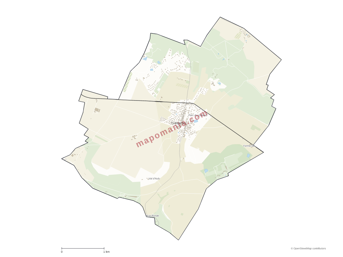 Carte de Crespières à personnaliser